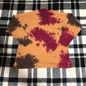 We The Free LS Tie-Dye Shirt in French Roast. Size XS with small hole